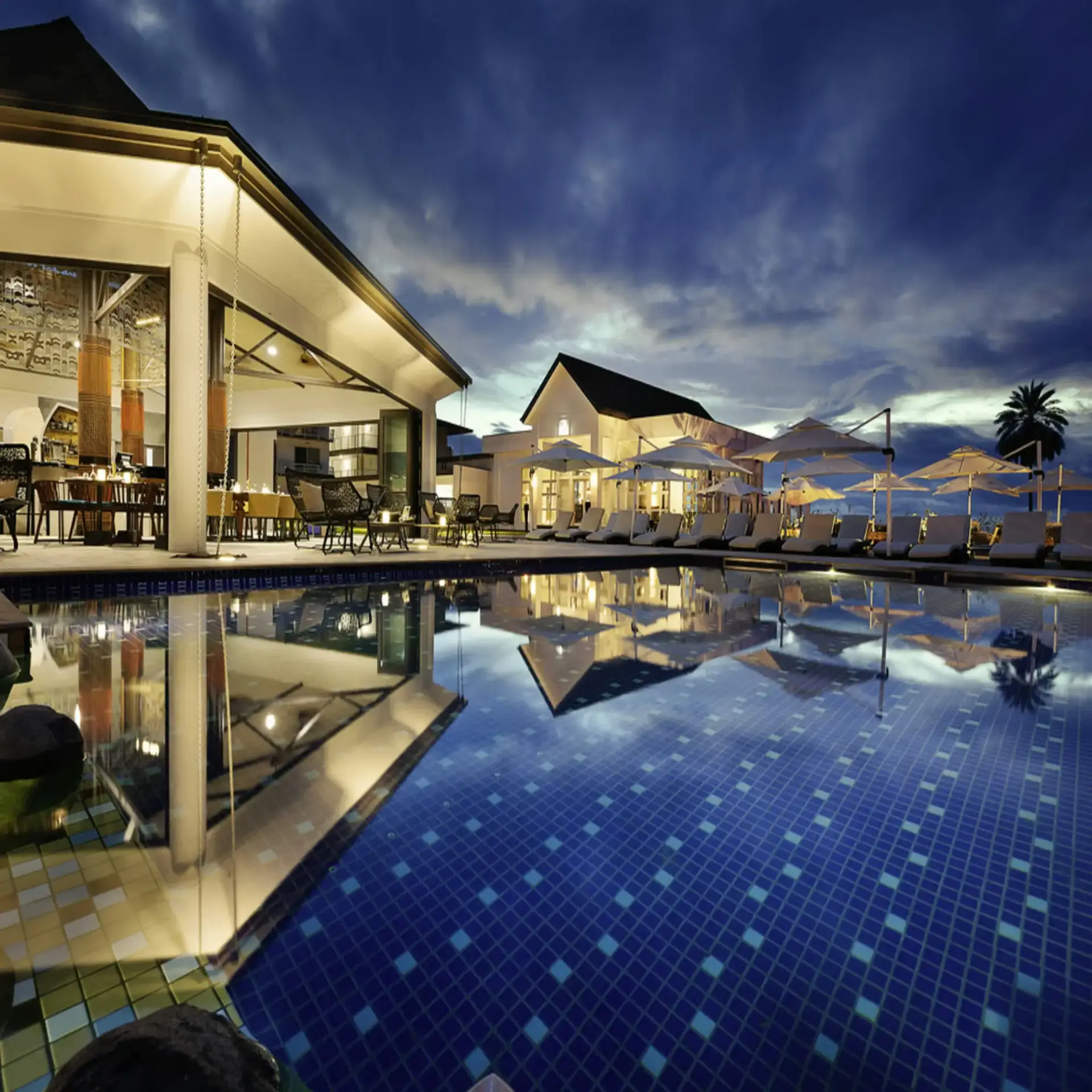 Luxury resort pool villa